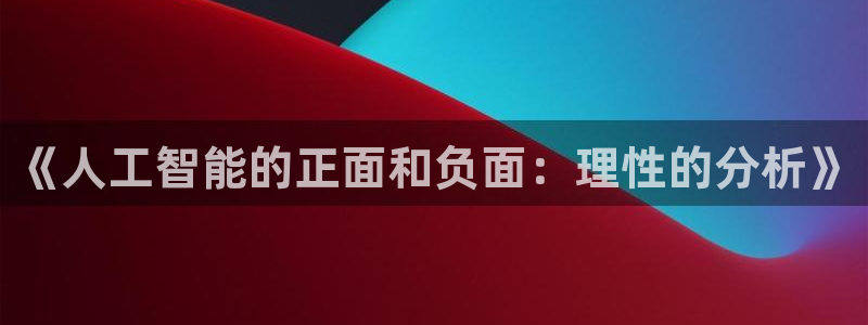 《人工智能的正面和负面：理性的分析》